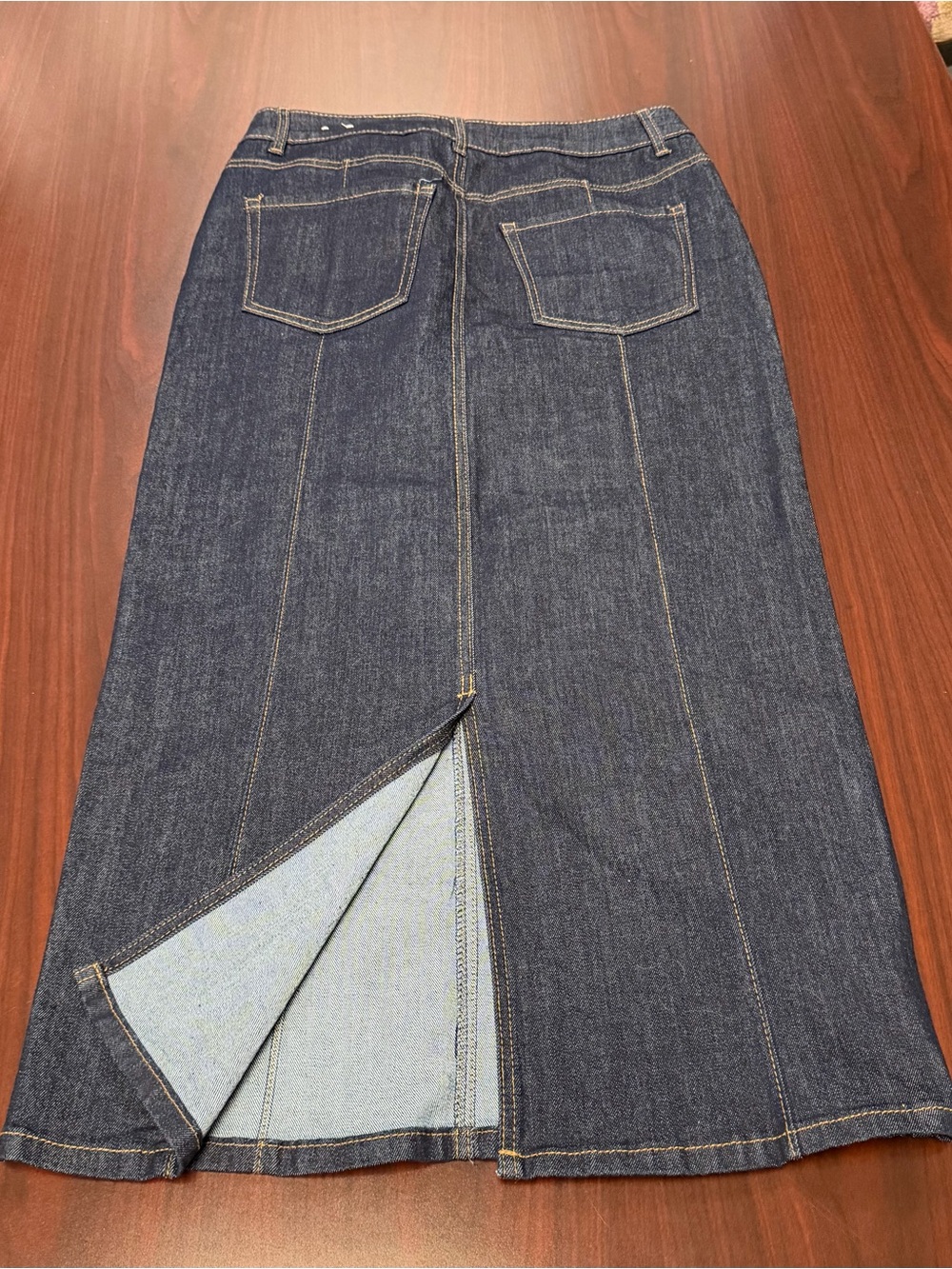 Rachel Zoe Asymmetrical Denim Maxi Skirt in Medium Blue - Picture 3 of 5